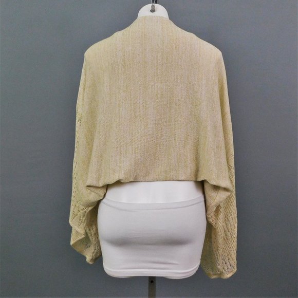 Metro 7‎ Women Cardigan Beige Gold M/L - Picture 3 of 6